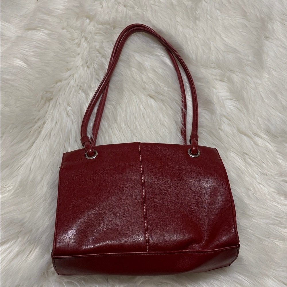 Elegant Red Faux Leather Women's Bag C3